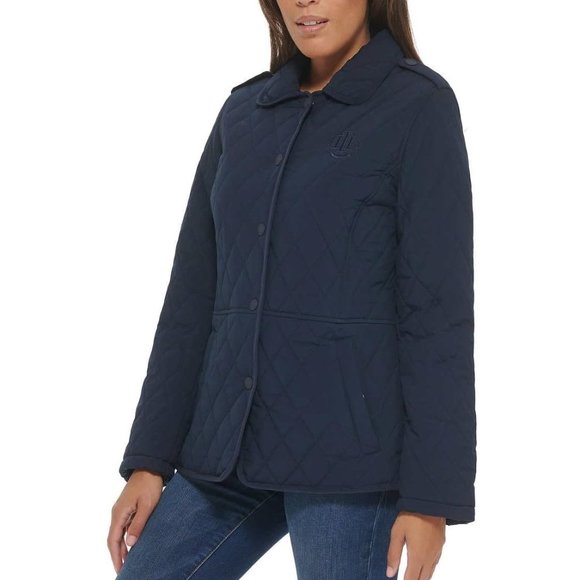 NWoT Tommy Hilfiger Womens Diamond Quilted Winter Coat Size S Navy $180 8D114 - Picture 3 of 5